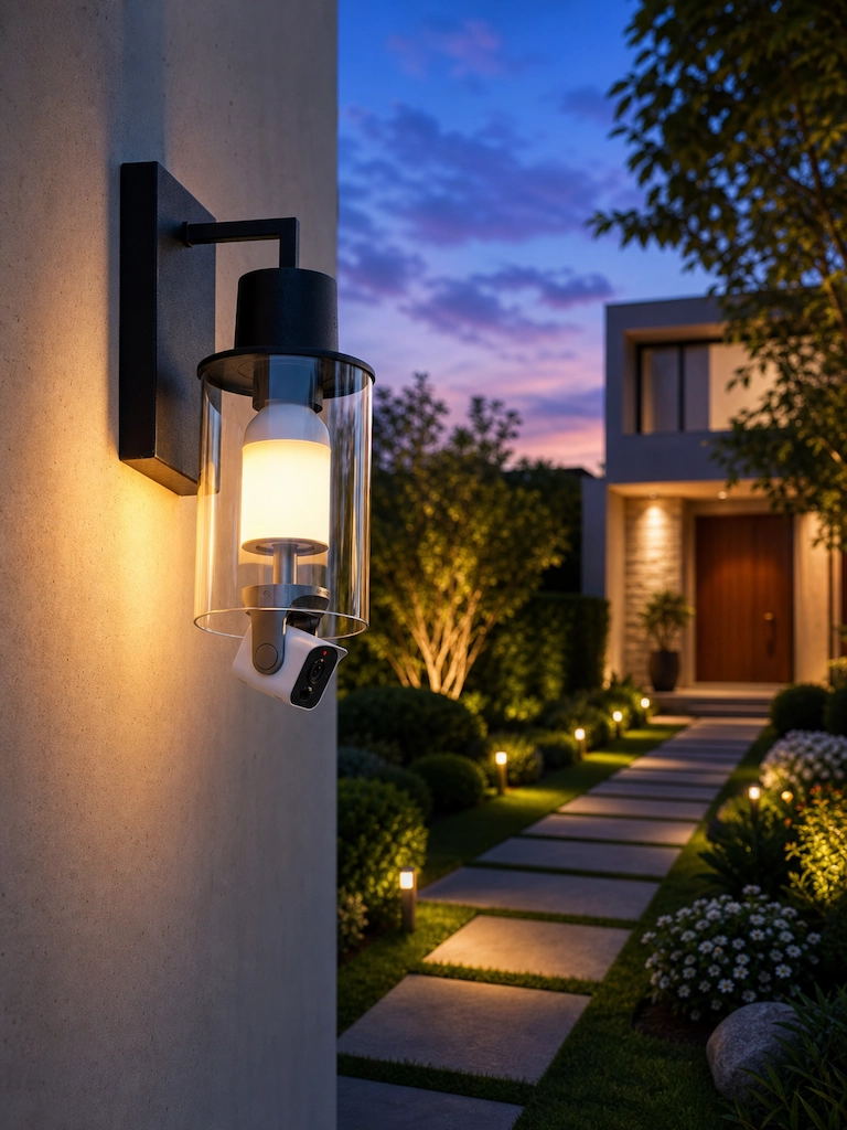 Wyze Bulb Cam: 2026 Ultimate Guide For Best Smart Security 1 Wyze Bulb Cam installed in outdoor light fixture at night showing 160 degree wide-angle security coverage