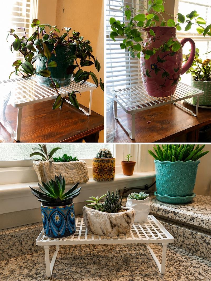 Amazon Basics stackable shelves features