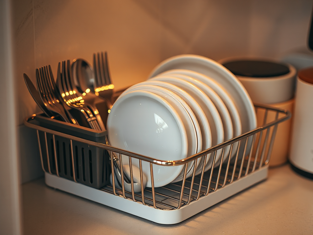 sink dish drying rack features